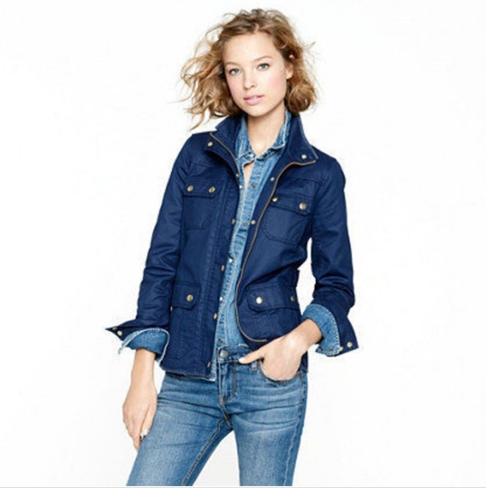 J Crew downtown field jacket Navy blue size small